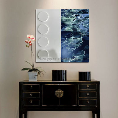 3D Wood Mixed Media Artwork Modern Wall Art Painting 6 Color Customized