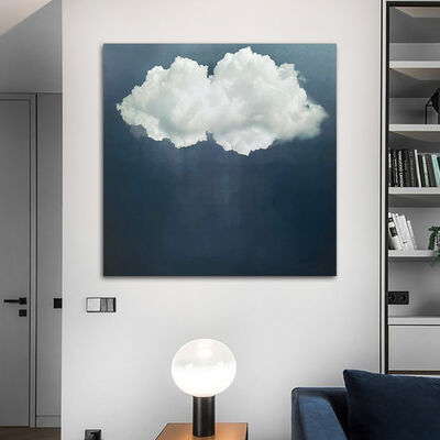 Modern Abstract Style Hand Painted Oil Painting Nature-Inspired Cloud Canvas Wall Art Customized Size