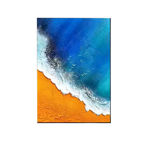 Relief Art Wall Decoration Hanging Painting 3d Craft Colored Painting Beach Landscape Painted Oil Painting For Home Decor