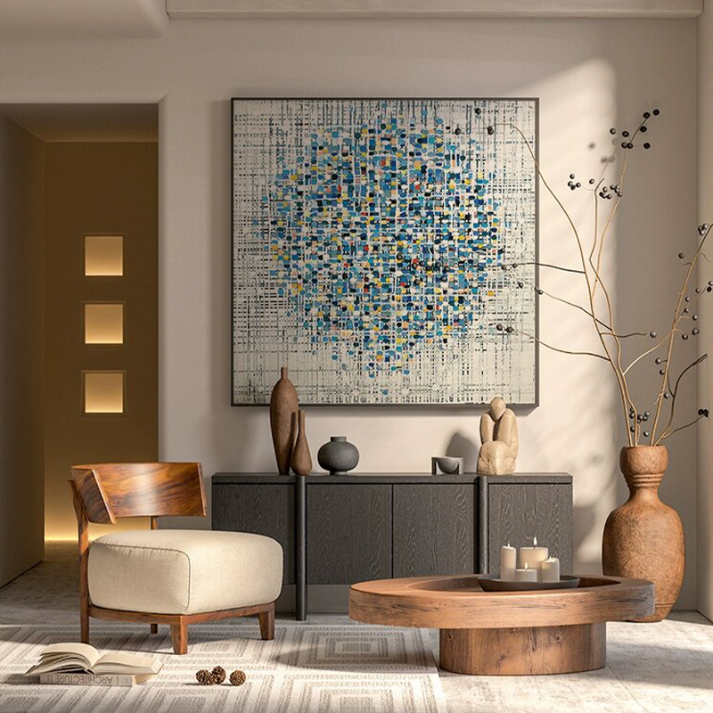 Artistic oil paint mixing Abstract Printed Oil Painting Wall Art — Ready to Hang